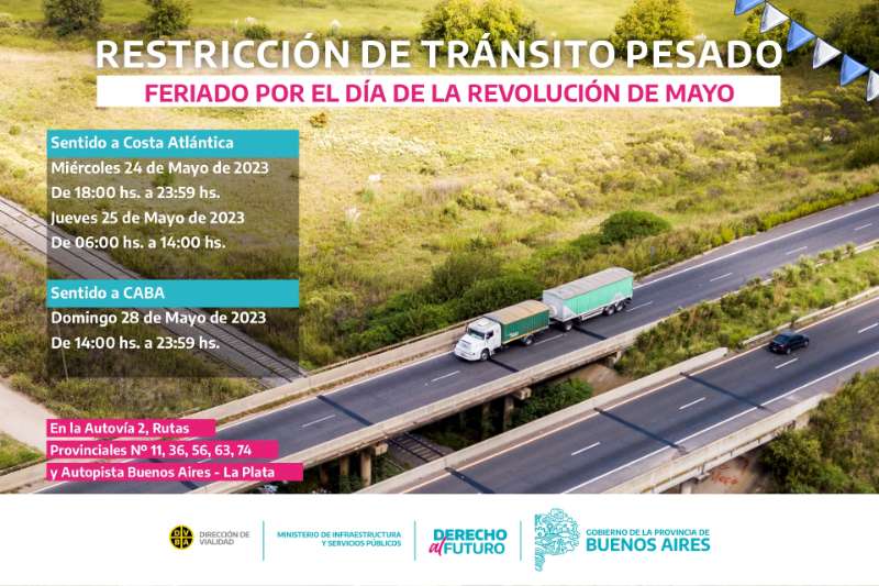 Restricción de camiones por el Día de la Revolución de Mayo