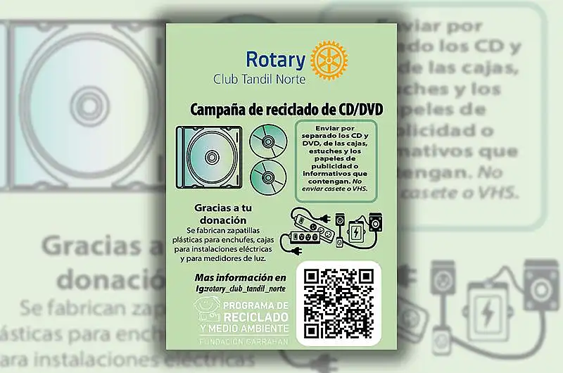 Rotary Club Tandil Norte lanza una campaña de recoleccion de CD y DVD