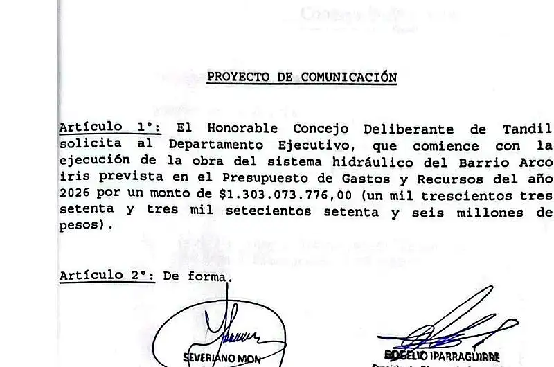Arco Iris: tres bloques piden que el Municipio inicie la obra hidráulica con fondos ya ...