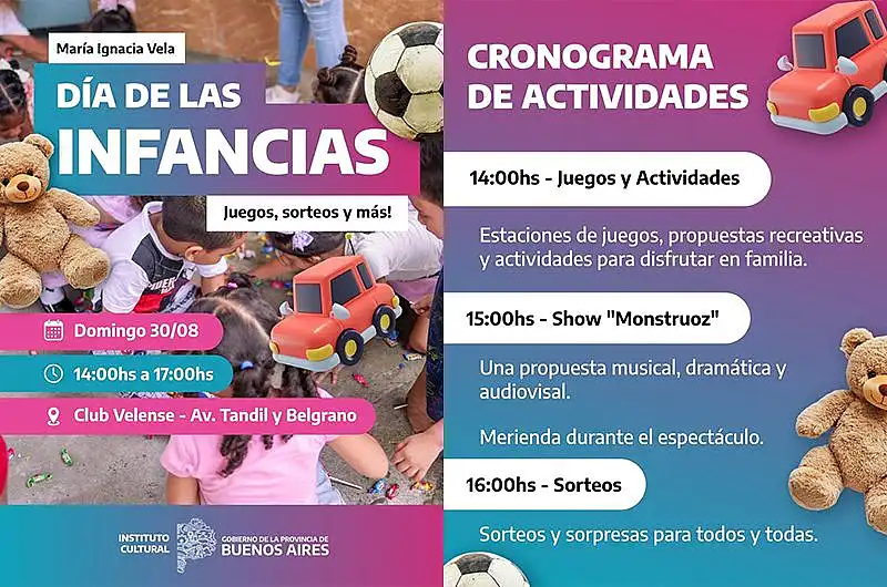 Festejos en María Ignacia Vela por el Día de las Infancias