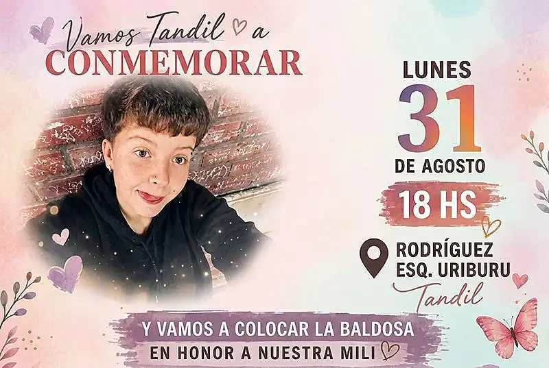A un año del femicidio de Mili Quenaipe, su familia la recordará con una baldosa en su ...