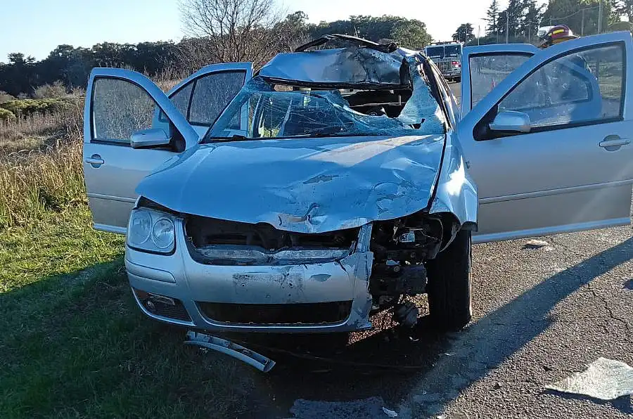 Accidente en Estrada y San Gabriel: un hombre sufrió lesiones en su rostro