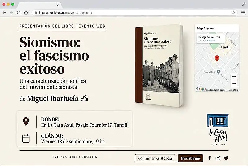 Se presenta en Tandil el libro “Sionismo: el fascismo exitoso”, de Miguel Ibarlucía
