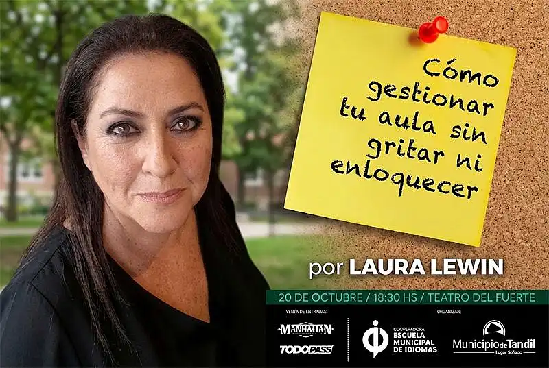 Laura Lewin llega a Tandil para brindar una capacitación clave sobre gestión áulica