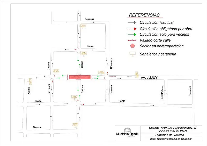 Desde el lunes en avenida Jujuy y Galicia por la reconstrucción de la bocacalle