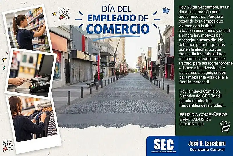 Día del Empleado de Comercio: mensaje gremial, festejo en El Pucará y feriado ...