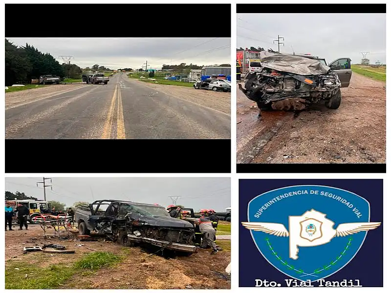 Choque frontal en la Ruta 226: tres hombres fueron trasladados al Hospital