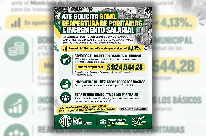 ATE pidió a Lunghi reabrir paritarias, 10% de aumento y un bono