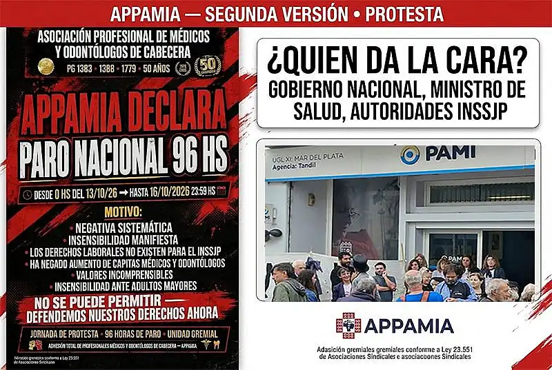 Médicos y odontólogos de PAMI van al paro por 96 horas: 