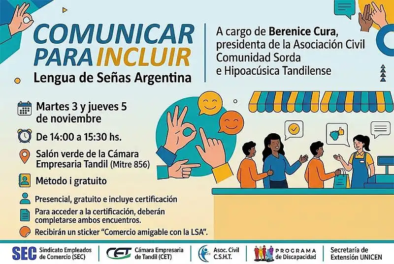 Capacitación en lengua de señas argentina para la atención comercial